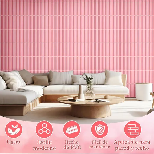 Vista 5 de Nuanchu 32 piezas de paneles de pared de listones 3D de 12 x 12 pulgadas de PVC con textura estriada, paneles cortables y pinta bles para arte