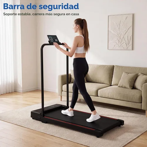 Vista 2 de Almohadilla para caminar, caminadora con barra de mango, cintas de correr plegables para el hogar, interiores, debajo del escritorio, almohadillas