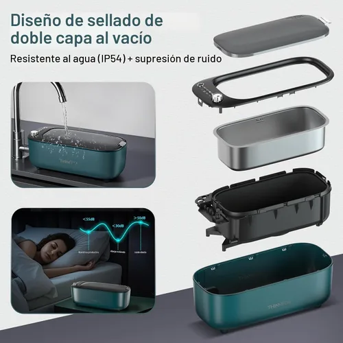 Vista 5 de Ultrasonic Jewelry Cleaner, Smart Variable Frequency 47KHz - 50KHz Verde profundo