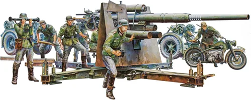 Vista 6 de Pistola modelo alemán 3.4 in Tamiya Flak 36.37 Juego