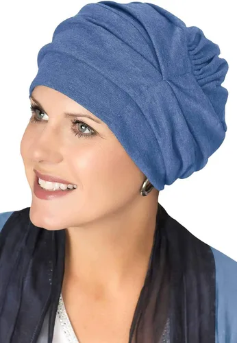 Vista 16 de Trinity Turbante 100% algodón - ¡3 estilos en uno! Sombreros encorvados para quimioterapia, para pacientes con cáncer. Amatista