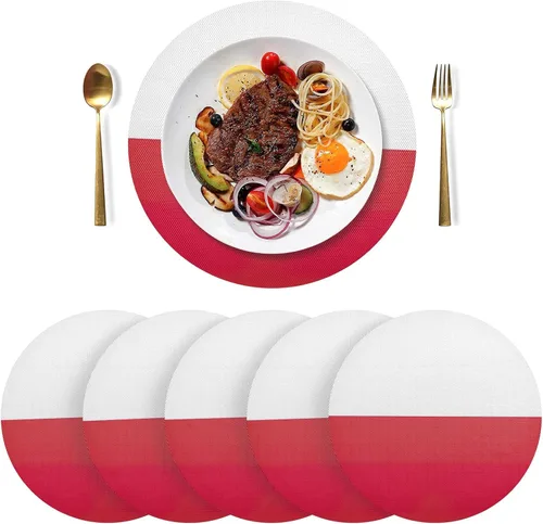 Vista 28 de Aruba Flag Round Table Placemats 15 Inch, Seasonal Table Mats Modern Place Mats for Dining, Kitchen, Parties, Camping