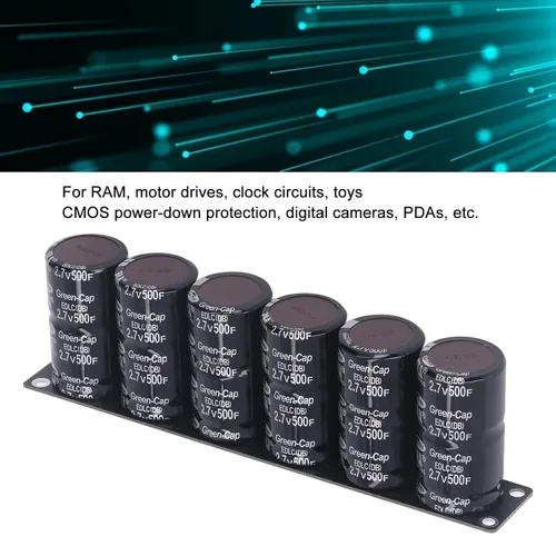 Vista 2 de 6 en Super Capacitor Set 1 2.7V500F Super Capacitor Condensador Componentes de Almacenamiento de Energía 16V 83F para Dispositivos Electrónicos