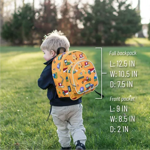 Vista 8 de Wildkin - Mochila infantil de 12.0in con alfombrilla de felpa para siesta (en construcción)