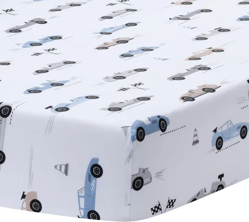 Vista 4 de Lambs & Ivy – Juego de cama para cuna de 3 piezas, diseño de autos/transporte, para bebé