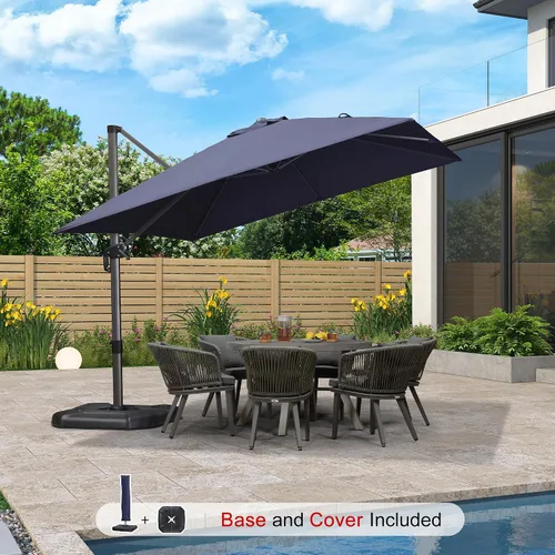 Vista 140 de PURPLE LEAF Paraguas al aire libre con base 8' x 8' protección solar verde Manzana Verde (Apple Green)