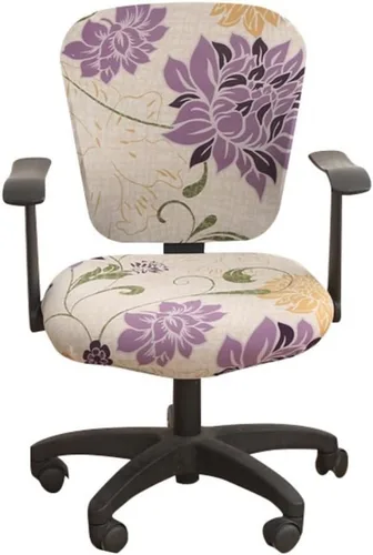 Vista 12 de Jinzio Funda para silla de oficina de computadora, tela protectora dividida y elástica, de poliéster, universal, para escritorio, para silla