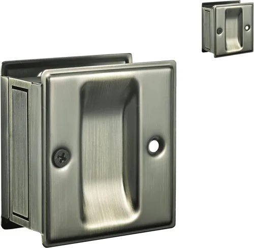 Vista 11 de HOMOTEK Tirador de puerta de bolsillo de privacidad sin placa de interruptor. Reemplaza los accesorios deslizantes de pasaje viejos o dañados sin