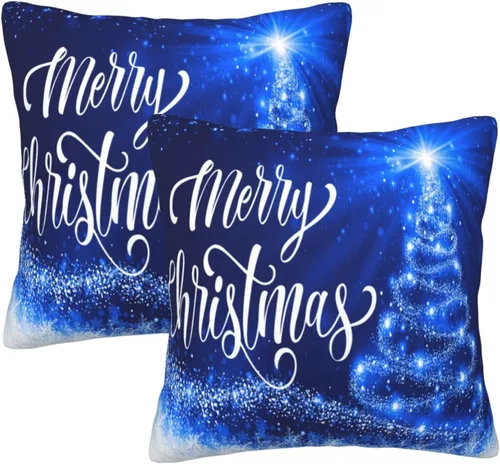 Vista 10 de Fundas de Almohada Flor de Pascua Dorada Copo de Nieve Navidad Xmas Juego de 2 Fundas de Almohadas Cuadradas Funda de Cojín Fundas de Almohadas