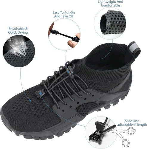 Vista 3 de MeXYZ Men Women Water Hiking Shoes Barefoot Slip Resistant High Top Wading Shoes for Walking Fishing River Creek Kayaking