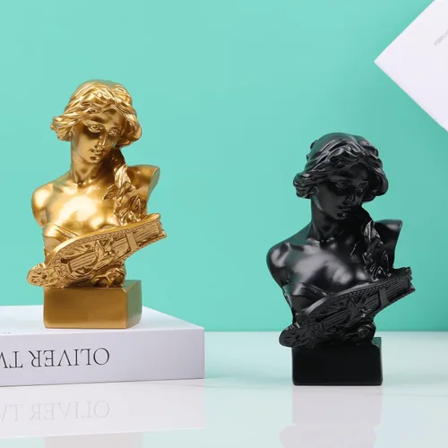 Vista 7 de LCCCK - Estatua de Afrodita dorada de 15 cm de altura, busto de mitología griega de resina, para decoración de habitación coqueta, decoración
