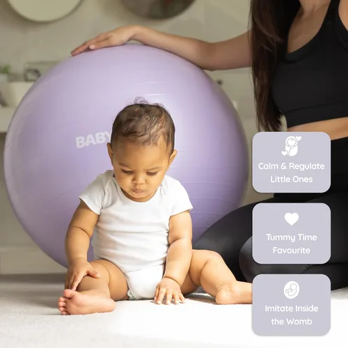 Vista 6 de BABYGO Pelota de Parto – Juego de pelota y libro de yoga para embarazo, trabajo de parto y ejercicio con enfoque en trimestres, fisioterapia