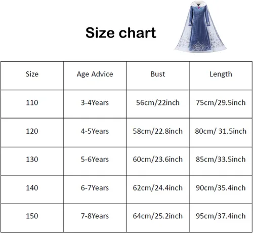 Vista 7 de Vestido de princesa de nieve para niñas, disfraz de Halloween, cosplay, Navidad, cumpleaños, fiesta de disfraces, Nieve