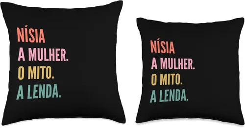 Vista 3 de Funny Portuguese First Name Design - Nísia Throw Pillow