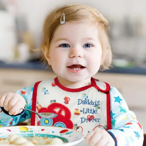 Vista 6 de 7 Piezas Baberos de Bebé de Algodón Impermeables con Cierre de Velcro Babero para Recién Nacido Recuerdo Regalo de Bebé para Babear Alimentación