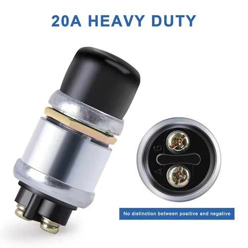 Vista 3 de CarBole Interruptor de arranque de botón pulsador 12V 20A, interruptor de arranque momentáneo impermeable para motor de automóvil, camión, barco, RV