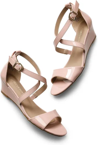 Vista 3 de DREAM PAIRS - Sandalias de tacón bajo con correa de tobillo para mujer