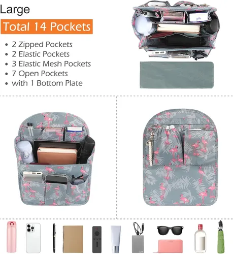 Vista 3 de Surblue Organizador de mochila con forro de inserción para colgar mochila de viaje y bolsillo de inserción, divisor de alta capacidad, organizador