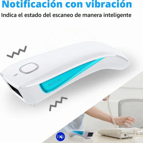 Vista 4 de NETUM Mini escáner de código de barras QR inalámbrico actualizado