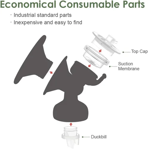 Vista 3 de Maymom Piezas de extractor de leche compatibles con el extractor de leche Philips Avent Comfort SCF332/334, de un lado; incluye brida, válvula