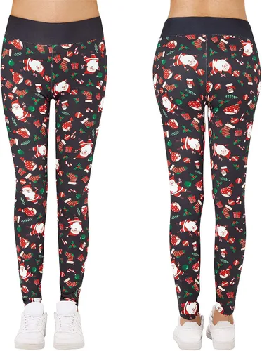 Vista 6 de Pants for Women InterestPrint Women's Snowman Leggings for Yoga Pants Snowflake Pilates Custom Christmas Work Yoga