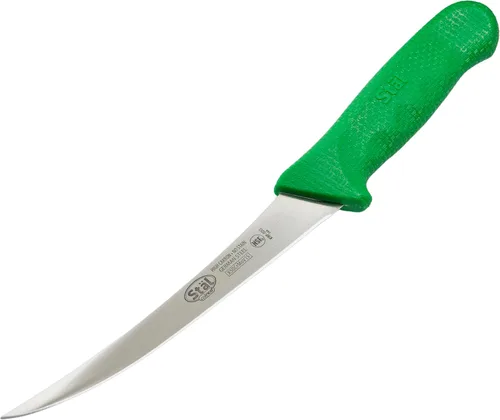 Vista 4 de Winco KWP-60G Stäl - Cuchillo de deshuesar para cubiertos con sello de 6 pies, hoja de acero inoxidable flexible, mango de plástico verde