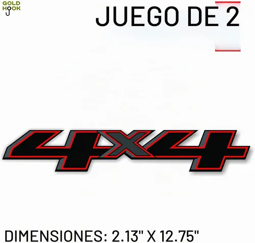 Vista 2 de GOLD HOOK Calcomanías de repuesto para cabecera de 4 x 4 de la serie premium para Chevy Silverado, calcomanías de vinilo metálico troqueladas, par