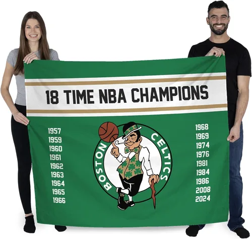 Vista 2 de Northwest 2024 NBA Champions Boston Celtics - Tapiz para colgar en la pared, 34 x 40 pulgadas, tela de poliéster tejida, arte decorativo