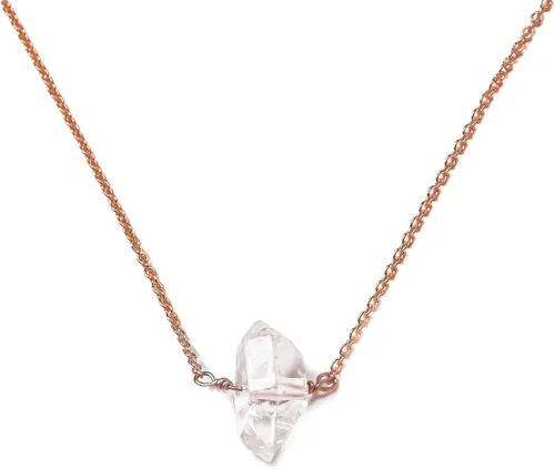Vista 13 de Herkimer Diamond Necklace in Solid 14K Gold and Gold Filled, Rose Gold, Sterling Silver; Beautiful Solitaire, Multi-Stone, or Pendant Quartz