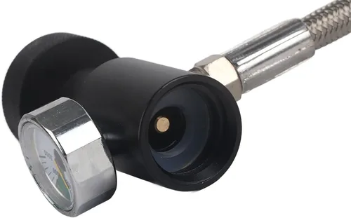Vista 9 de CGA-320 Adaptador de recarga de cilindro de CO2 Conector de botella Accesorios para fabricante de refrescos de CO2 con manguera para llenado de soda