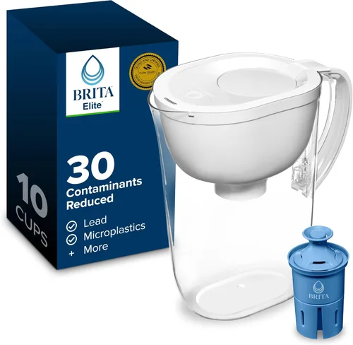 Vista 15 de Brita Jarra de agua, filtro Metro Elite, elimina el 99% del plomo, incluye 1 filtro, capacidad para 6 tazas, color blanco