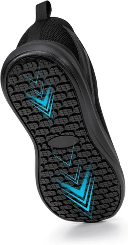 Vista 2 de LARNMERN Zapatos de trabajo para hombres antideslizantes para cocinero, zapatos de cocina, impermeables, antideslizantes, zapatos trabajo