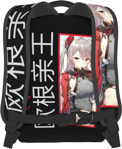 Vista 2 de Mochila japonesa de anime Azur Lane Mochilas para niños y niñas, mochila unisex de lona multiusos, color negro, Negro -, Mochilas Daypack