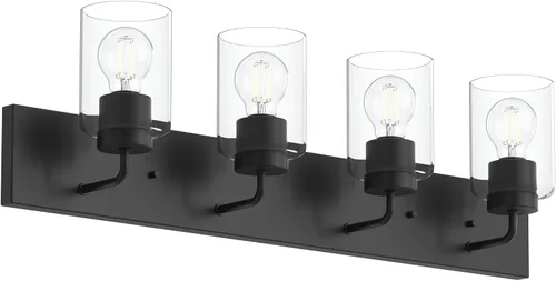 Vista 20 de Progress Lighting Merry Collection - Lámpara de tocador de baño de transición de cristal grabado en níquel cepillado (1 luz)