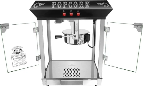 Vista 7 de Máquina de palomitas de maíz, encimera, vintage negro.