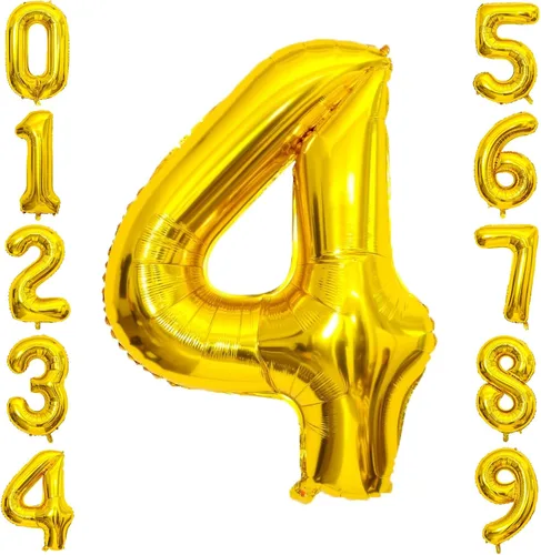 Vista 204 de Globos gigantes de números negros de 40 pulgadas, globos de aluminio de Mylar con helio para cumpleaños, globo número 0 para decoración de fiestas