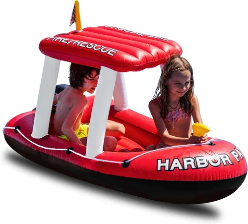 Vista 8 de Zone Tech - Flotadores inflables para piscina para niños, para niños pequeños, patrulla principal del puerto, flotador inflable para piscina