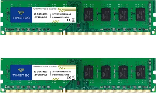 Vista 18 de Timetec - Módulo de memoria RAM de 8 GB DDR3 1333 MHz PC3-10600 Sin búfer ECC 1,5 V CL9 2Rx8 Doble rango 240 pines UDIMM Mejora de memoria
