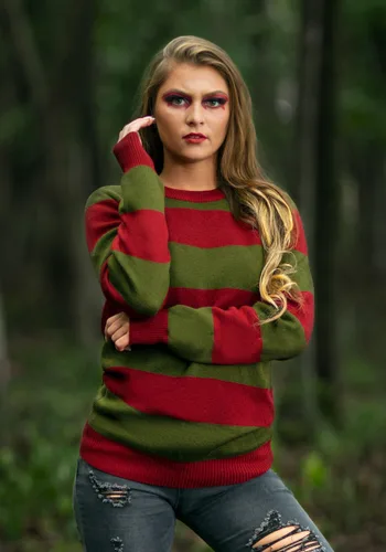 Vista 7 de Suéter a Rayas de Pesadilla en Elm Street Freddy para Adultos Multicolor