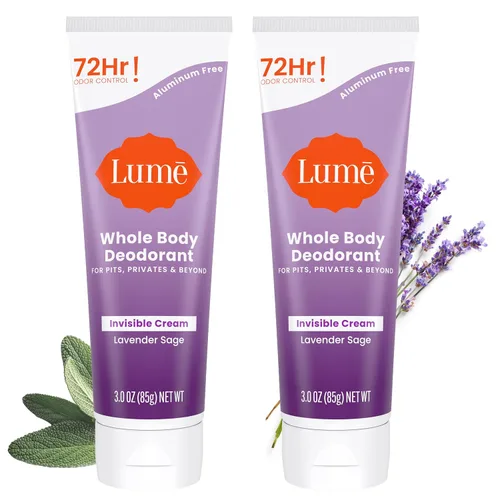 Vista 9 de Lume Desodorante para todo el cuerpo, tubo de crema invisible, control de olores de 72 horas, sin aluminio, sin bicarbonato de sodio, seguro