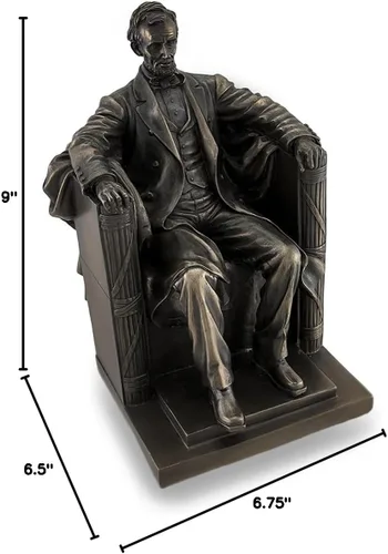 Vista 5 de Veronese Design Things2Die4 sentado Abraham Lincoln Estatua escultural histórica bronceada