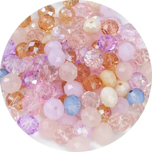 Vista 13 de 500 piezas de cuentas de cristal de vidrio facetado de 4 mm con agujero para pulseras, collares, aretes, joyería DIY, manualidades (Serie Negra)