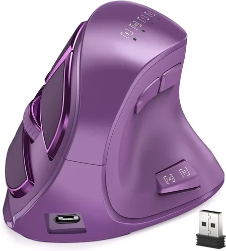 Vista 11 de Ratón Gaming con 5 D Rocker, Ratón Vertical Inalámbrico con [24000 DPI] [12 Botones Programables], Ratón de Ordenador para Negro