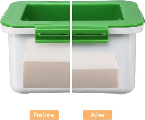 Vista 5 de Prensa de tofu apta para lavavajillas, escurridor de tofu ajustable, sin BPA, prensador de tofu vegano para eliminar el agua del tofu sedoso y firme