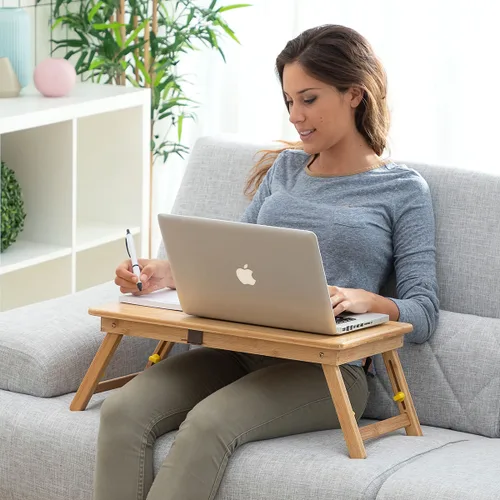 Vista 4 de Mesa Plegable Auxiliar de Bambú Lapwood InnovaGoods