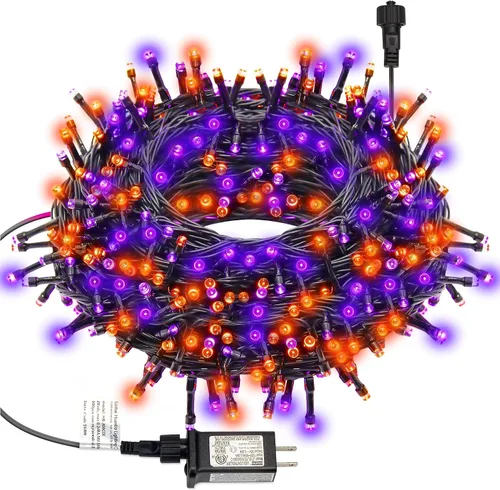 Vista 9 de LJLNION Guirnalda de 300 luces LED para exteriores e interiores, luces de Navidad súper brillantes extra largas de 98.5 pies, 8 modos