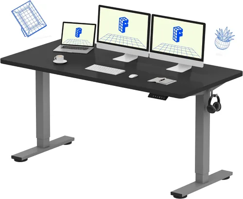 Vista 28 de FLEXISPOT Escritorio de Pie de Altura Ajustable Eléctrico, Marco de Escritorio de Pie de Acero Resistente con Controlador de Memoria