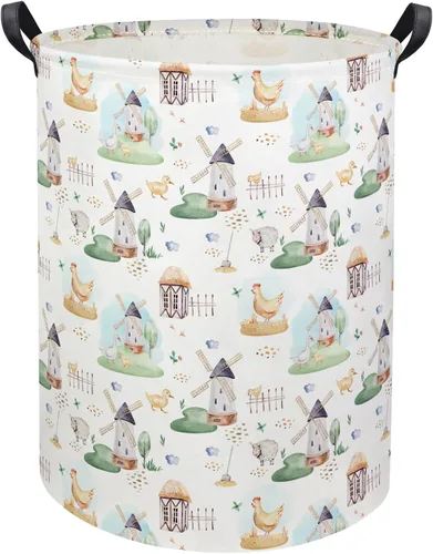 Vista 28 de Cesta de Ropa Sucia para Bebé Canasta para Bebé para Guardería de Niño y Niña Lindo Contenedor Organizador de Almacenamiento de Juguetes para Niños