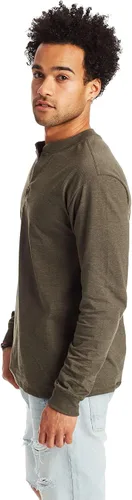 Vista 3 de Hanes Beefy-T Henley - Manga larga