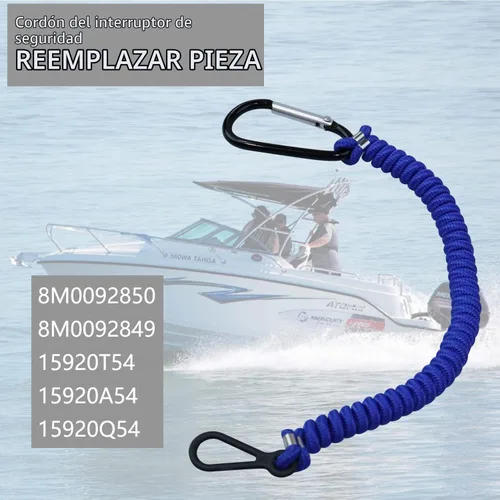 Vista 4 de 8M0092850 - Cordón para interruptor de barco, cable de 54 pulgadas/137 de largo, color azul